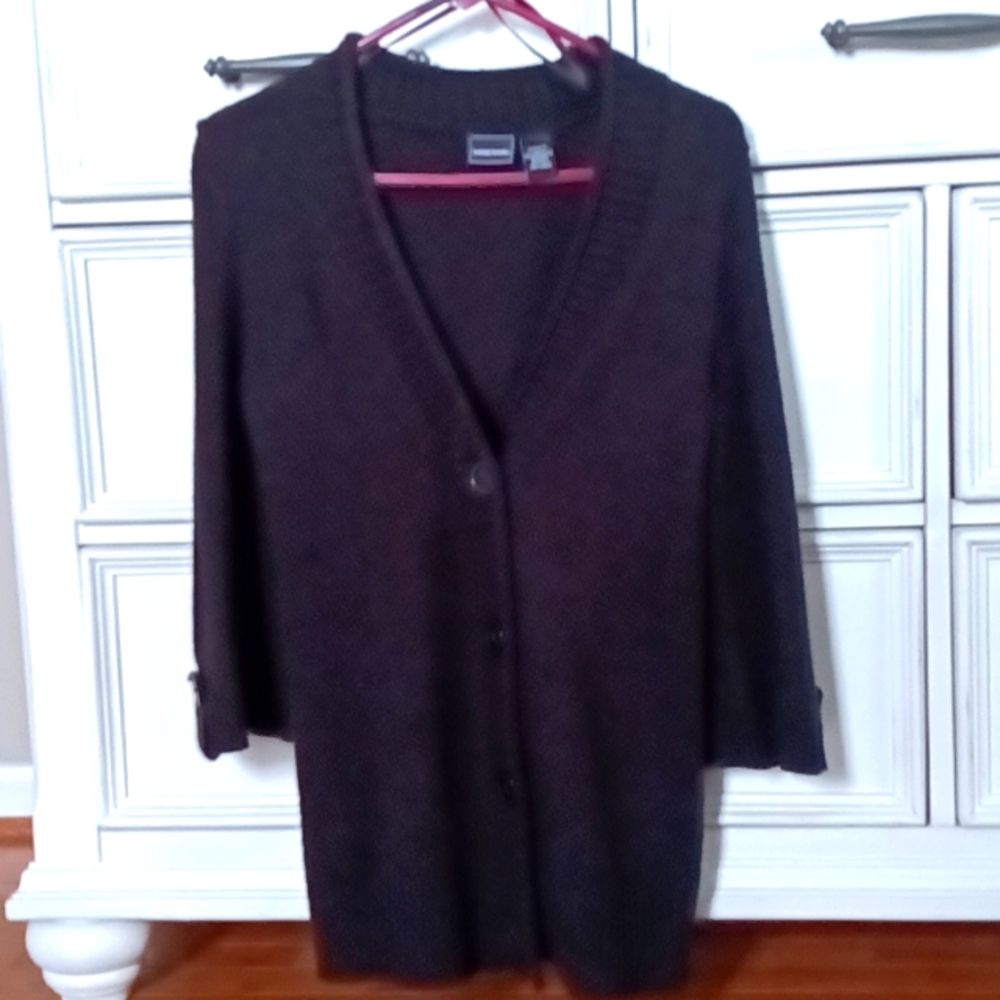 Long black cardigan